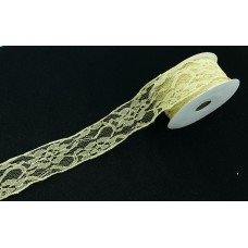 1.5 Inch Gold Lace Ribbon With Wired Edges, 10 Yards (Lot of 1 Spool) SALE ITEM